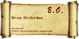 Brxa Orchidea névjegykártya